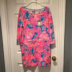Lilly Pulitzer summer pink dress with sleeves
